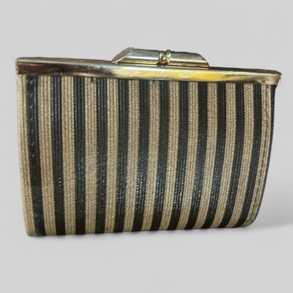 Vintage y2k gold metallic sparkle clutch wallet kisslock evening regency core